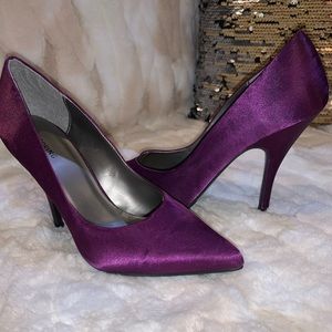 Purple Satin Pumps
